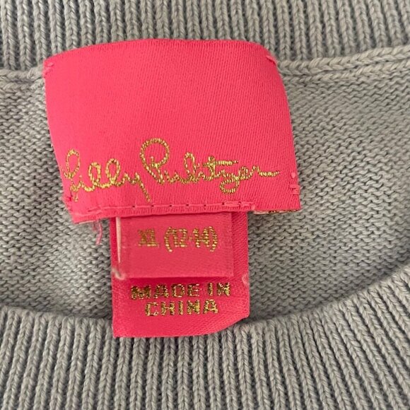 Lilly Pulitzer Girls Knit Poncho Top XL 12-14 Ruffle Trim Resort Coastal Style - Picture 6 of 8